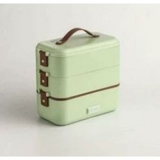 즉석 보온도시락 전기 싱글 밥솥 직장인 점심 휴대용 가열, 스탠다드 그린 삼중층, 기본 모델명/품번