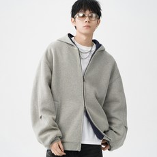 홍언목요 남녀공용 후드집업 투톤 배색 무지 집업류 투웨이 지퍼 커플 후드집업