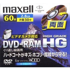 maxell 비디오 카메라용 8cmDVD-RAM DRM60HG.1P 베어 타입 양면 2.8GB60분