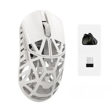 WLMouse Beast x M Pro 초경량 게이밍 마우스 8K 마그네슘 PAW3950HS, 화이트 OMRON(Side Slits)
