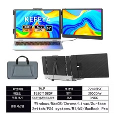 ZEUSLAP 제우스랩 2.5K P16KT 모니터 터치 고화질 휴대용 QHD 포터블, A. 1080P HD 단일 화면
