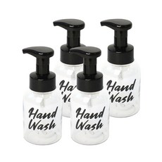 로맨틱노벰버 거품용기 원형 250ML, 원형 투명(블랙캡)/스크립트 4P