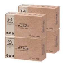 슈가랩 사탕수수 프리미엄 에코백 소 17cm x 25cm, 소(S), 100개, 4개