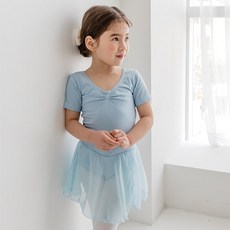 pied a terre 基本雪紡裙芭蕾芭蕾短袖1403藍色