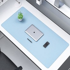 가죽 키보드 마우스 장패드 논슬립 데스크매트 80x40, 1개, 소프트블루