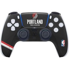 스키닛 데칼 게이밍 스킨 PS5 컨트롤러 호환 공식 라이선스 NBA 포틀랜드 트레일 블레이저스 원정 유니폼 디자인, 1 Pack, Red - NBAPOR01