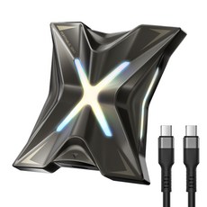 MOVESPEED RX20M 외장 SSD 초고속 2000MB/s 메탈 재질 RGB 조명 탑재 USB-C 20Gbps 초고속 케이블 증정 데이터 전송 최적화, 회색, 4TB