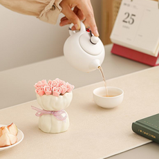 래미리아 프리미엄 주방 아이템 장미꽃 과일 포크 세트, 1세트, 핑크