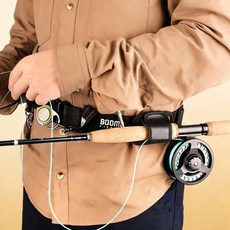 DUGNMARKT 낚시대 홀더 휴대용 낚싯대 허리 벨트 착용 스트랩 거치대 받침대, 블랙대형