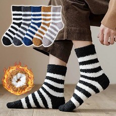 남녀공용 스트라이프 단가라 무압박 수족냉증 보온 방한 발열 수면양말 발목긴 롱 양말 윈터스트라이프수면양말