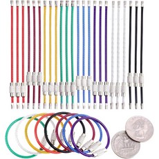 미니 스케이터 24PCS 4인치 다양한 색상의 스테인리스 스틸 와이어 열쇠고리 케이블 링랜덤 색상