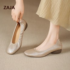 ZAJA 여성 발편한 가죽 플랫슈즈 베이직 단화 봄신상