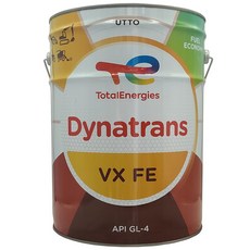 토탈 다이나트랜스 VX FE 75W 무색 20L 저점도 트랙터 미션오일 (습식 브레이크 일체형 트랜스미션 PTO 장착 중장비용) 연비절감형 100% 합성 UTTO 기어오일, 1개, 토탈 다이나트랜스 VX FE 20L