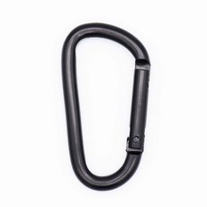 D型扣環 鋁合金掛扣, 1入, 黑色