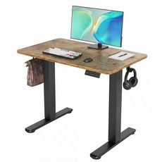 1인용 모션데스크 전동 높이조절 소형 스탠딩 컴퓨터책상 공부 사무 게이밍책상, 복고