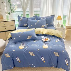 60수 고밀도 순면 사계절 이불커버 베개커버 세트