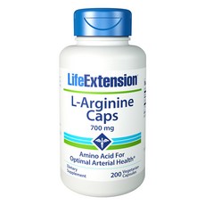 LIFE EXTENSION L-精氨酸素食膠囊, 200顆, 1罐