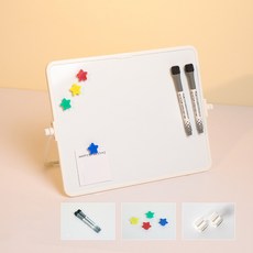 리노드 양면 미니 탁상 화이트보드 세트 자석 펜 포함, 플라스틱