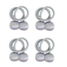 볼 자석 타이백 마그네틱 커튼 고정 스트랩, 4개, 실버