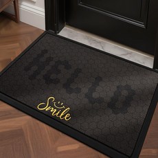 DEXI 1개 현관매트 바닥 출입구 발판 매트 웰컴 현관 미끄럼방지 현관 발매트 패턴 베란다 신발장 60*90cm, Smile