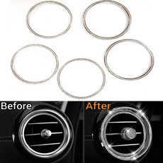 中央空調 中間出風口裝飾內圈 水鑽貼 車內改裝 鑽石裝飾貼 適用 W205 C300 C63, 1個