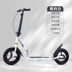 성인킥보드 광폭휠 접이식 전동킥보드 성인용 여성용 인승 수명 두발킥보드 자전거, B. 화이트(광폭휠+풀옵션), 1개, 어린이모델 심플화이트 일체형