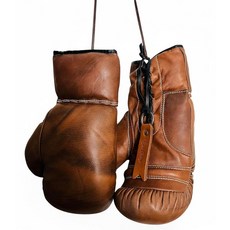 Geoffrey TAN 가죽 빈티지 복싱 장갑 끈 포함 | 355ml(12온스) 레트로 (탠) 라지_178488, 앤틱 브라운_178488