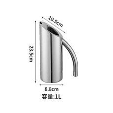 레스토랑 물 주전자 .0L 오마카세 스테인레스 스테인리스, AW. 두꺼운 곡선 손잡이가 있는 1리터 용량의 찻주전