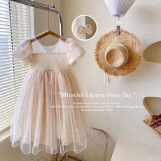 90-150碼 女童公主洋裝 大蝴蝶結網紗蕾絲