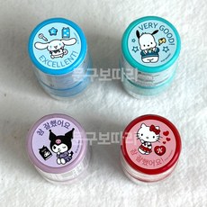 산리오 칭찬스탬프 칭찬도장 원형 만년스탬프 칭찬 도장 스탬프, C  set