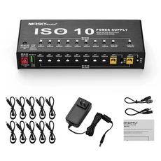 MOSKY ISO 10 기타 이펙트 페달 전원 공급 장치 10개의 절연 DC 출력/9V 12V 보호용 5V USB 액세서리, 02 UK