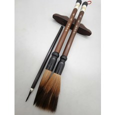 揚州筆莊 貂毫豬鬃加健 狼毫毛厚 筆頭蓄水飽滿 聚峰犀利 彈性適中 2支打包, 1個, 參考詳情頁