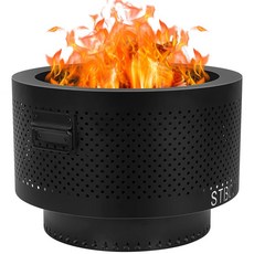 STBoo 20인치 대형 화덕 - 휴대용 보관함이 있는 야외용 화덕 캠핑 뒷마당 해변용 야외 벽난로 스테인리스, L(20inch)_Black, 1개