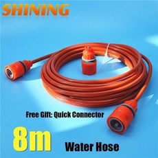 오렌지 자동차 세척 정원 급수 호스 파이프 빠른 커넥터 고압 와셔 라인 도관, 3. 8m, 1cm