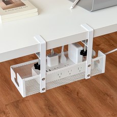 KOUJI 叩吉好物 桌下電線收納架 辦公室桌面整理神器 金屬材質堅固耐用, 白色, 1個