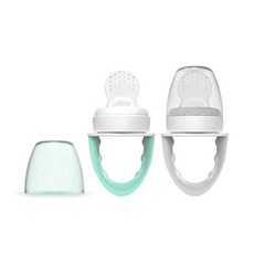 닥터 브라운의 신선한 첫 번째 실리콘 공급기 민트 그레이 2 카운트, Mint & Gray, 2 Count (Pack of 12)
