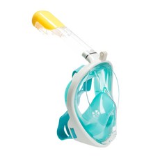 全面覆蓋潛水面罩，內置呼吸管，防霧鏡片，配GoPro相機支架，水下探險必備, 全罩式浮潛面罩 祖母綠