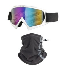 LJDJ 스키 고글 스노우보드 오토바이 고글 반사 겨울 넥 게이터 페이스 커버 청소년 남성 여성용 (화이트)143908