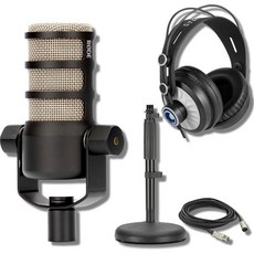 로드 포드마이크 다이내믹 팟캐스트 마이크로폰 DS1 데스크탑 마이크 스탠드 헤드폰 XLR 케이블 스트림아이 폴리싱 천, PodMic/ DS1/ Headphones