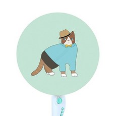 알럽홈 유니크 프린팅 선풍기 커버, 민트고양이
