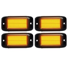 Nicoko 포드 당 108개의 고출력 LED 4개 퓨어 그린 락 라이트 울트라 브라이트 오프로드 언더글로우 키트 고급 열 방출 IP68 방수 트럭 SUV UTV ATV, Pure yellow rock lights