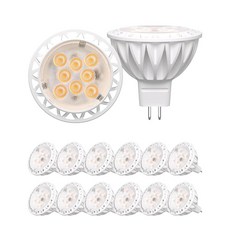 GOHDLAMP MR16 LED 전구 12팩 50와트 동등한 조경 전구 5000K 일광 화이트 5W GU5.3 MR16 12V 스포트라이트 전구 풍경 매입형 트랙 조명, 12, 2700K 웜 화이트