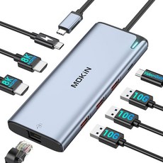 USB C to USB C 허브 멀티포트 어댑터 USB C 스플리터 듀얼 모니터 8K@60Hz 2*HDMI 8 in 1 듀얼 HDMI 어댑터 허브 USB C 비디오 출력, USB C to USB C 허브 멀티포트 어댑터, US