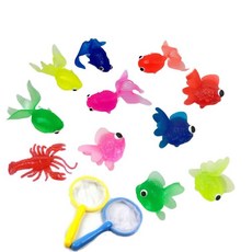 兒童撈魚玩具套裝 多色小金魚撈網組 戶外親子互動戲水玩具, 【100隻魚+含龍蝦*1 網子*2】, 1個