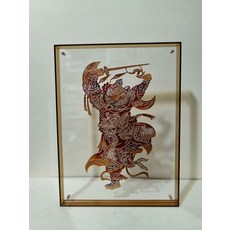 皮影 鍾馗 傳統手工藝 牛皮雕刻 手工上色 裝飾畫, 如圖所示, 1個