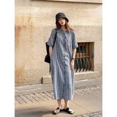 데일리무드 여성 여름 반팔 셔츠 롱 원피스