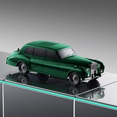 AI 智能藍牙音箱 老爺車造型 復古創意小音箱 低音炮 擺件 音箱 藍牙音箱 禮品, 墨綠色