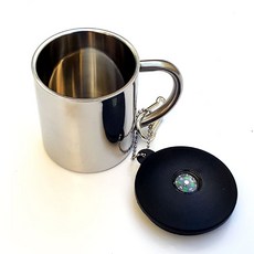 뚜껑형 등산컵 220ml 이중컵 스테인레스컵 캠핑컵 물컵 보온보냉컵 스텐머그컵 등산용컵 머그컵 휴대용컵, 휴대용수저젓가락세트