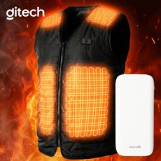 DITECH SMART 3단조절 온열 기모안감 발열조끼 V넥 열선 조끼