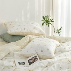 보니 옐로우 플라워 모달 100% 차렵이불 단품/세트/풀세트